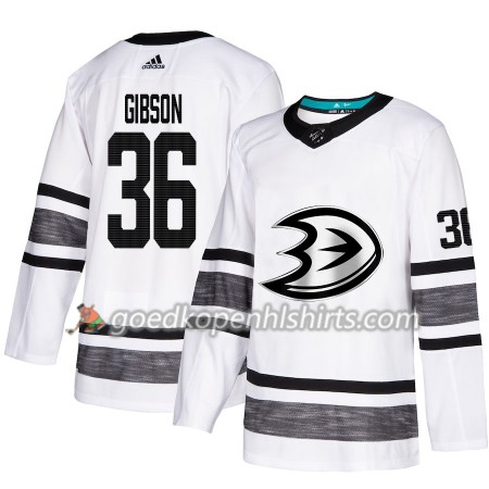 Anaheim Ducks John Gibson 36 2019 All-Star Adidas Wit Authentic Shirt - Mannen